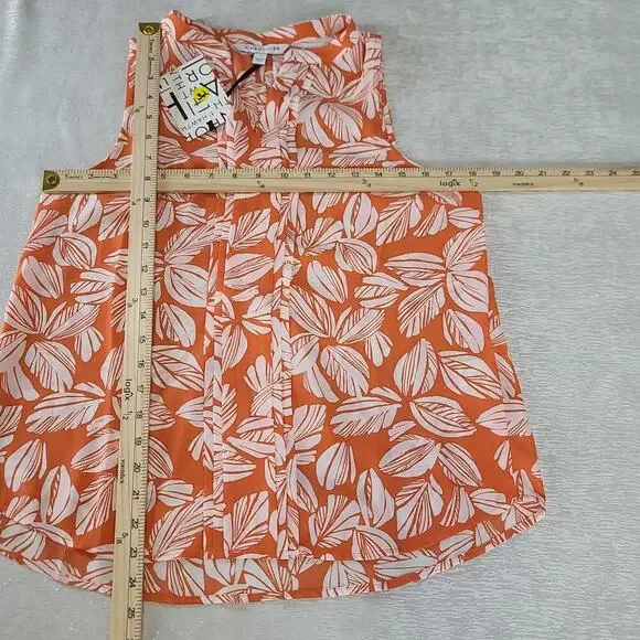 41 Hawthorn Stitch Fix tropical print orange tank size small Resort wear office - Picture 7 of 7